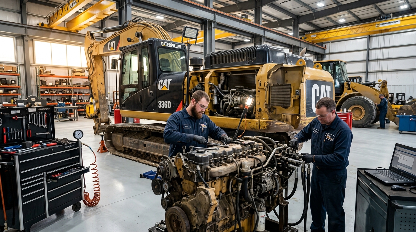 Commercial heavy machinery and equipment repair in Omaha workshop